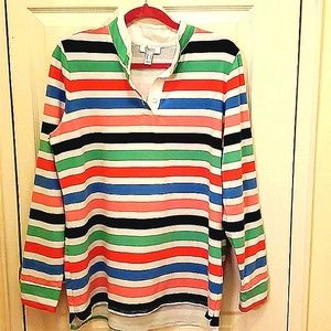 D & Co Active Striped Rugby pullover Size M